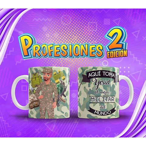 Plantillas Sublimación Tazas - Profesiones Versión 2