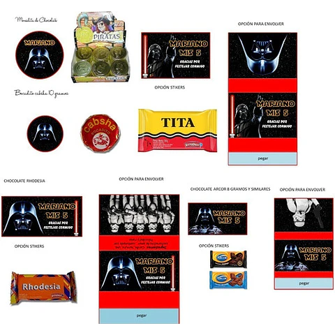 Kit Imprimible Candy Bar Darth Vader El Mas Completo