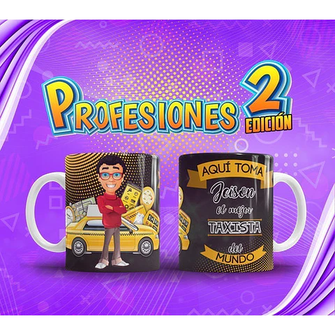 Plantillas Sublimación Tazas - Profesiones Versión 2