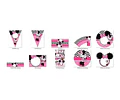 Kit Imprimible Invitaciones Candy Bar Png / Minnie Rosa