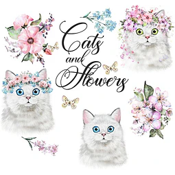 Cliparts Png Papeles Gatos Gatitos Gatas Gatitas Con Flores