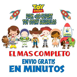 Pack Imágenes Clipart Toy Story Acuarela Woody Buzz + Regalo