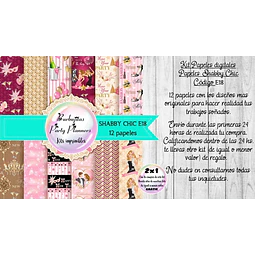 Papeles Digitales Fondos Shabby Rosa Fucsia E18