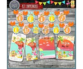Kit Imprimible Candy Bar Flamencos Anana Tropical Hawaiana 