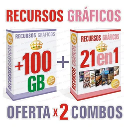 Oferta 2 Mega Combos De Recursos Gráficos Para Diseñadores 