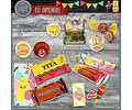 Kit Imprimible Candy Bar Flamencos Anana Tropical Hawaiana 