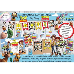 Kit Imprimible Candy Bar Toy Story 1, 2 & 3 - 100% Editable