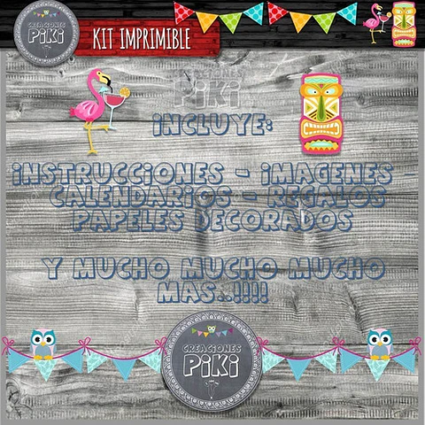Kit Imprimible Candy Bar Flamencos Anana Tropical Hawaiana 