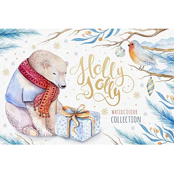 Cliparts Png Oso Polar Navidad  Acuarela Watercolor Pa9