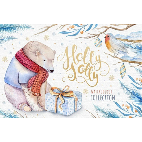 Cliparts Png Oso Polar Navidad  Acuarela Watercolor Pa9