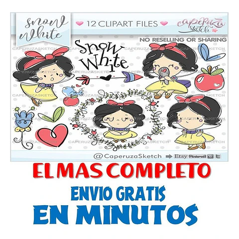Pack Imágenes Hd Clipart Cuento Blanca Nieves Caperuza