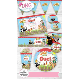 Kit Imprimible Invitaciones Candy Bar Png / Granja De Zenón