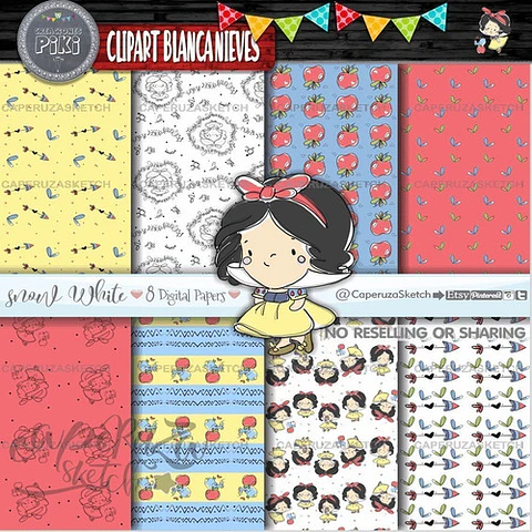 Pack Imágenes Hd Clipart Cuento Blanca Nieves Caperuza