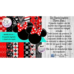 Papeles Fondos Digitales Minnie Roja 1 Kit Imprimible