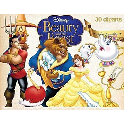 Kit Imprimible La Bella Y La Bestia 4 - 30 Clipart