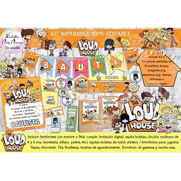 Kit Imprimible Candy Bar The Loud House 100% Editable