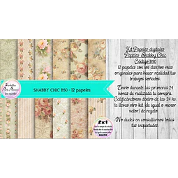 Papeles Digitales Shabby Chic Vintage Rosas Champagne B50