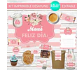 Kit Imprimible Desayuno Merienda Día De La Madre Editable