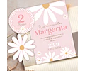Kit Imprimible Margaritas Rosadas Editable en Pdf