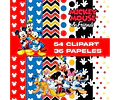 Kit Digital Mickey Y Sus Amigos Clipart Png + Papel Digital
