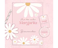 Kit Imprimible Margaritas Rosadas Editable en Pdf