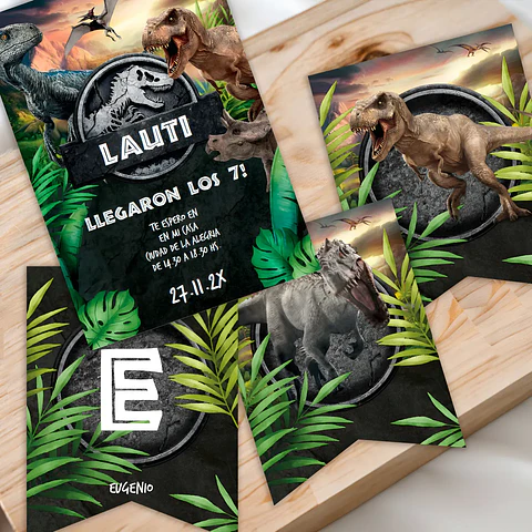 Kit Imprimible Jurassic World, Dinosaurios, Editable en Pdf