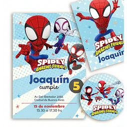 Kit Imprimible Spidey Y Sus Amigos, Hombre Araña, Cumple