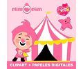 Kit Plim Plim Rosa Clipart Png Y Papeles Digitales