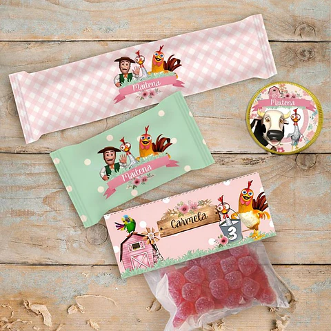 Kit Imprimible La Granja De Zenón Nena Rosa Editable 