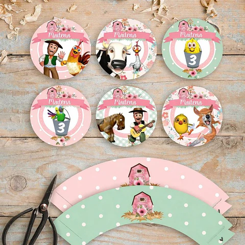 Kit Imprimible La Granja De Zenón Nena Rosa Editable 