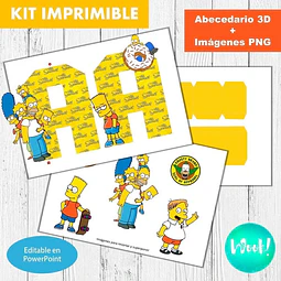 Kit Imprimible Letras 3d Los Simpson Editables