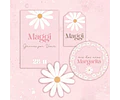 Kit Imprimible Margaritas Rosadas Editable en Pdf
