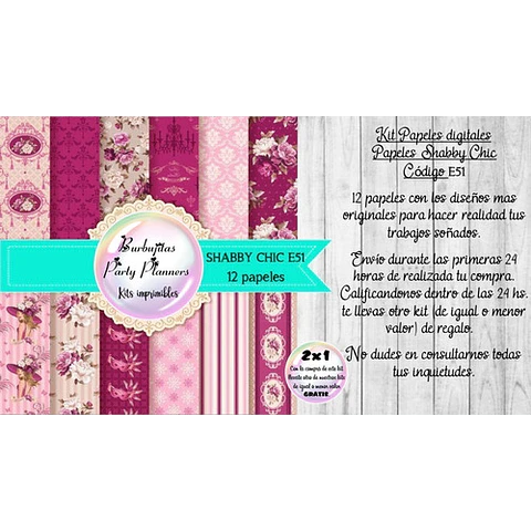 Papeles Digitales Fondos Shabby Chic Rosa Violeta E51
