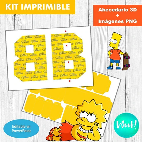 Kit Imprimible Letras 3d Los Simpson Editables