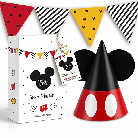 Kit Imprimible Mickey,  Mickey Mouse Cumpleaños Editable Pdf