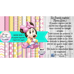 Papeles Fondos Digitales Minnie Bebe 3 Kit Imprimible
