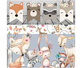 Kit Colección Cliparts+papeles Animales Bosque Encantado