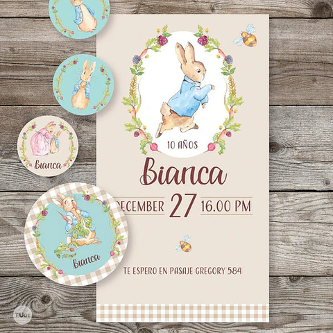 Kit Imprimible Conejo Peter Rabbit Tukit