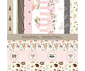 Kit Colección Cliparts+papeles Animales Bosque Encantado