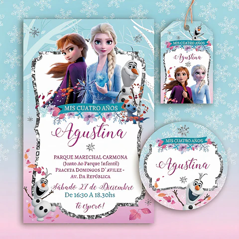 Kit Imprimible Frozen, Anna Y Elsa, Frozen 2, Editable Pdf Cumpleaños