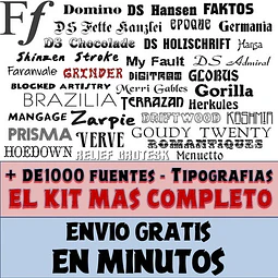 Kit +1000 Fuentes - Tipografías +1k El Mas Completo