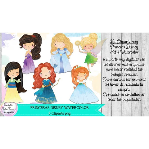 Cliparts Imagenes Png Princesas Disney 4 Watercolor Acuarela