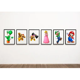 Kit Imprimible X6 Láminas Super Mario Bros Personajes