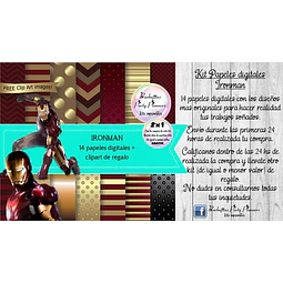 Papeles Fondos Digitales Ironman Kit Imprimible