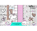 Papeles Fondos Y Cliparts Gato Gatito 2 Kit Imprimible