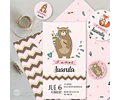 Kit Imprimible Animalitos Del Bosque Tribal Tipi Rosa Tukit