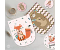 Kit Imprimible Animalitos Del Bosque Tribal Tipi Rosa Tukit