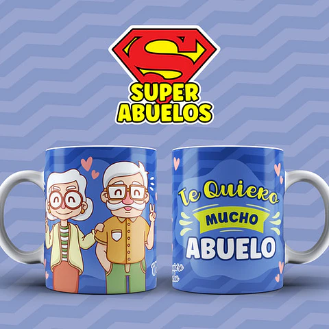 Plantillas Diseños Super Abuelos Sublimar Tazas Sublimacion