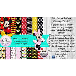 Papeles Fondos Digitales Mickey Y Minnie 2 Kit Imprimible