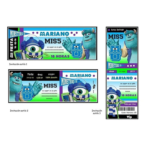 Kit Imprimible Candy Bar Monsters Inc El Mas Completo